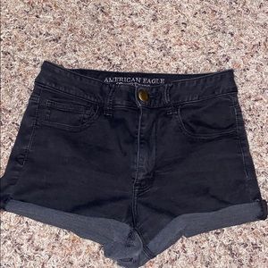 American eagle black jean shorts